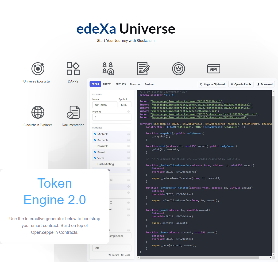 edeXa Universe Home Page